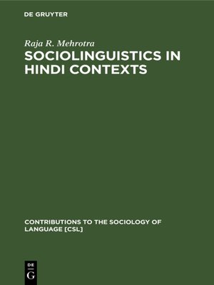 cover image of Sociolinguistics in Hindi Contexts